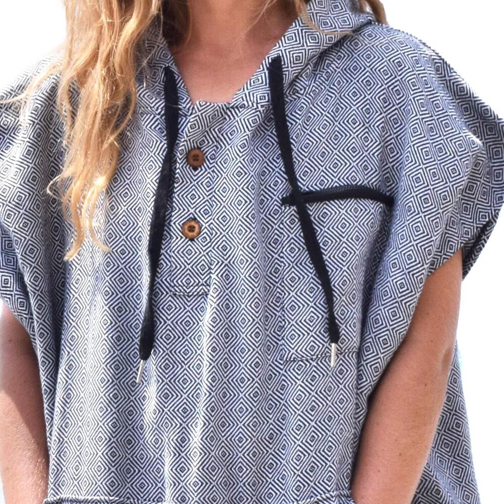 Surf Poncho - 100 Cotton Adult Hooded Changing Towel | Grey - Picture 7 of 8
